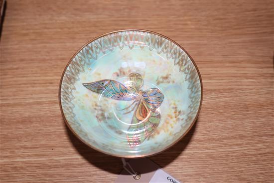 A Wedgwood iridescent lustre octagonal bowl and footed vase